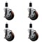 Service Caster 4'' Maroon Poly Swivel 1-3/8'' Expanding Stem Caster Set with Brake, 4PK SCC-EX20S414-PPUB-MRN-TLB-138-4 - alternate 1
